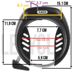 Antivol De Cadre à Clés Tectic 496 De Vélo ABUS 4 Antivol De Cadre à Clés Tectic 496 De Vélo ABUS -Magasin De Sport De Vélo antivol de cadre a cles tectic 496 de velo abus full 5