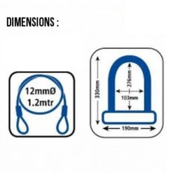 Antivol Vélo Combiné U Et Cable à Clefs - Oxford 2 Antivol Vélo Combiné U Et Cable à Clefs - Oxford -Magasin De Sport De Vélo antivol velo combine u et cable a clefs oxford full 3