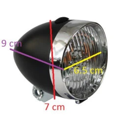 Feu Avant Vélo Vintage Sur Fourche 3 LEDs -Magasin De Sport De Vélo feu avant velo vintage sur fourche 3 leds full 4